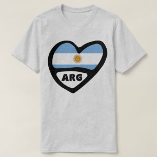 Argentina Country Code Flag Heart ARG T-Shirt