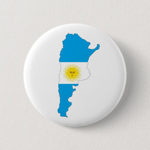 argentina country flag map shape symbol 6 cm round badge