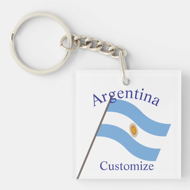 Argentina Country Flag Thunder_Cove Key Ring (Front)