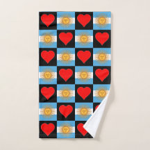 Argentina Flag and Heart Pattern Argentine Pride