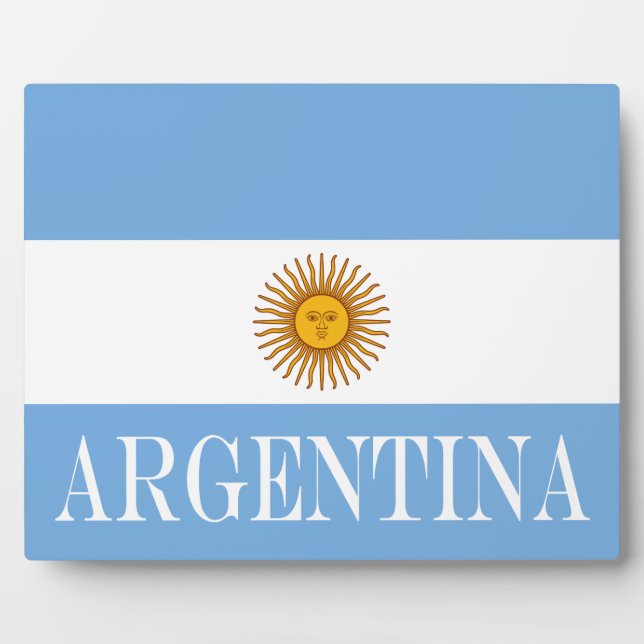 Argentina flag Bandera De Argentina Plaque (Front)