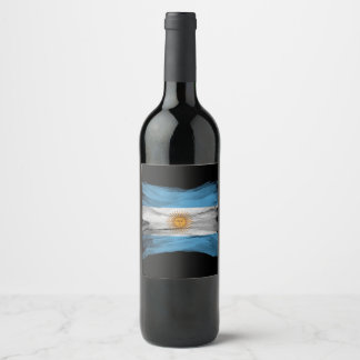 Argentina flag brush stroke, national flag wine label