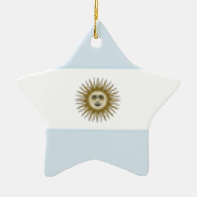Argentina Flag Ceramic Tree Decoration (Front)