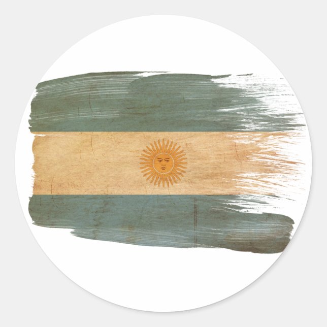 Argentina Flag Classic Round Sticker (Front)