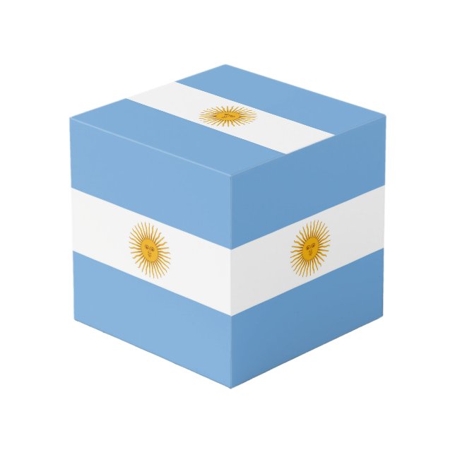 Argentina flag cube (Front Angled)
