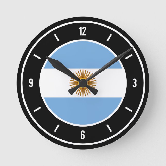 Argentina Flag Elegant Round Clock (Front)