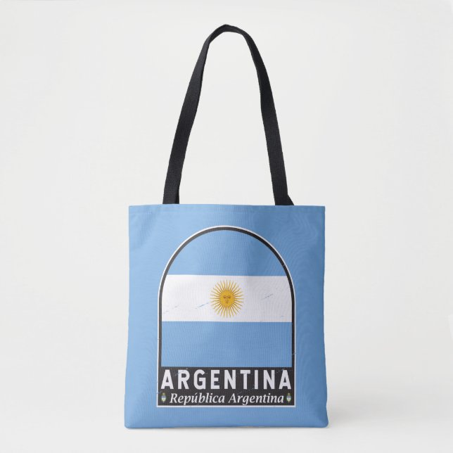 Argentina Flag Emblem Distressed Vintage  Tote Bag (Front)