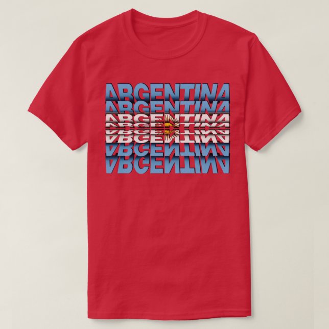Argentina Flag Flip Text effect T-Shirt (Design Front)