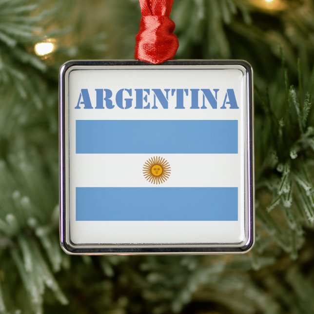 Argentina Flag Footballs Soccer Argentine Blue Metal Tree Decoration (Tree)