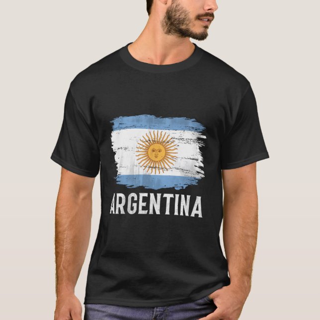 Argentina Flag For Argentinian T-Shirt (Front)