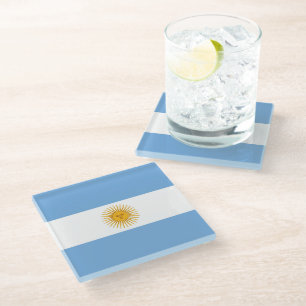 Argentina flag glass coaster