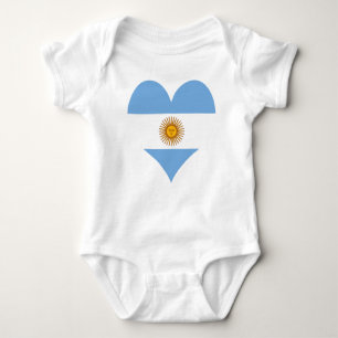 Argentina flag heart baby bodysuit