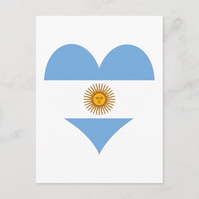 Argentina flag heart postcard (Front)