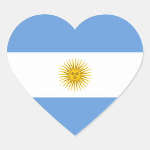 Argentina Flag Heart Sticker