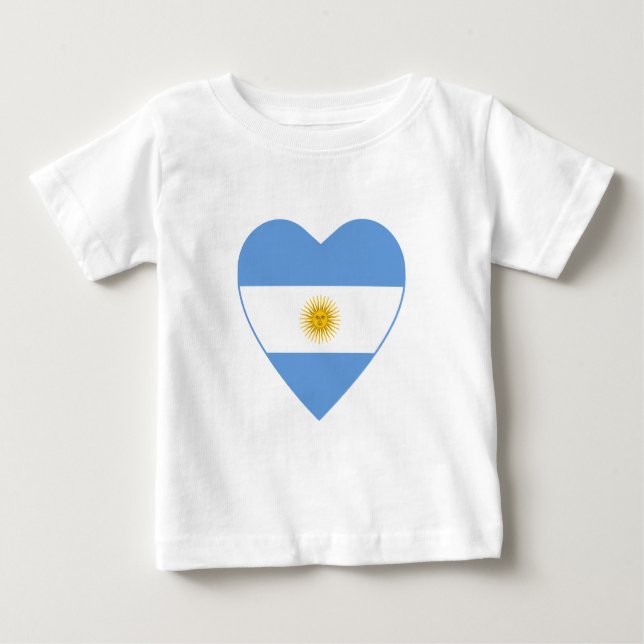 Argentina Flag Heart T-Shirt (Front)