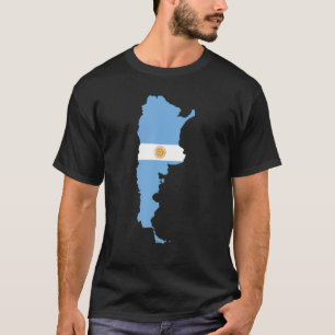 Argentina flag in Argentina outline Argentina T-Shirt