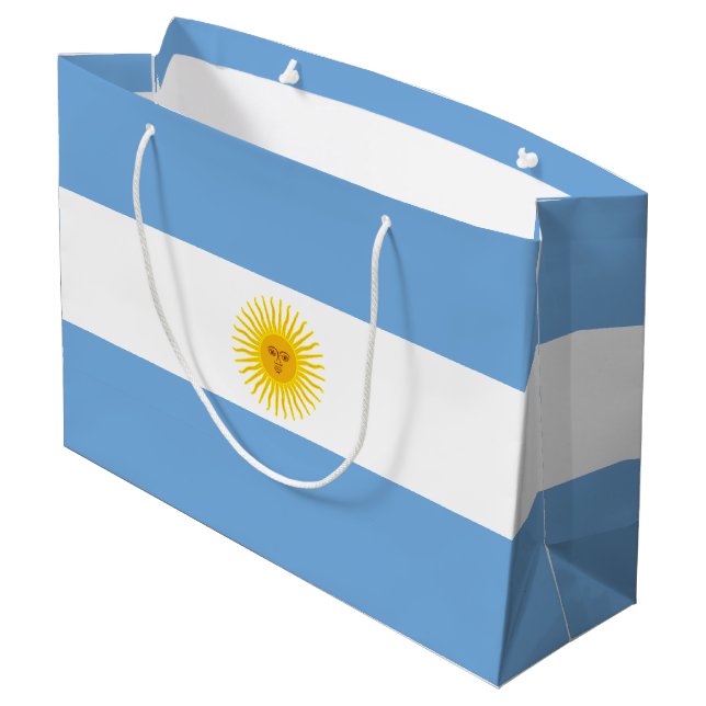 Argentina Flag Large Gift Bag (Back Angled)