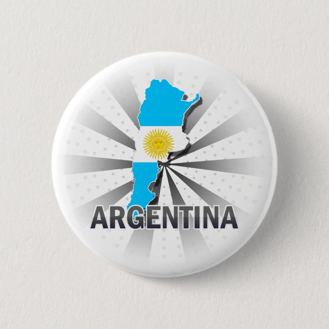 Argentina Flag Map 2.0 6 Cm Round Badge (Front)