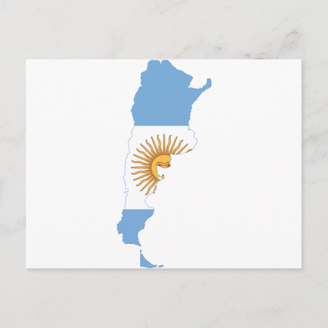Argentina Flag map AR Postcard (Front)