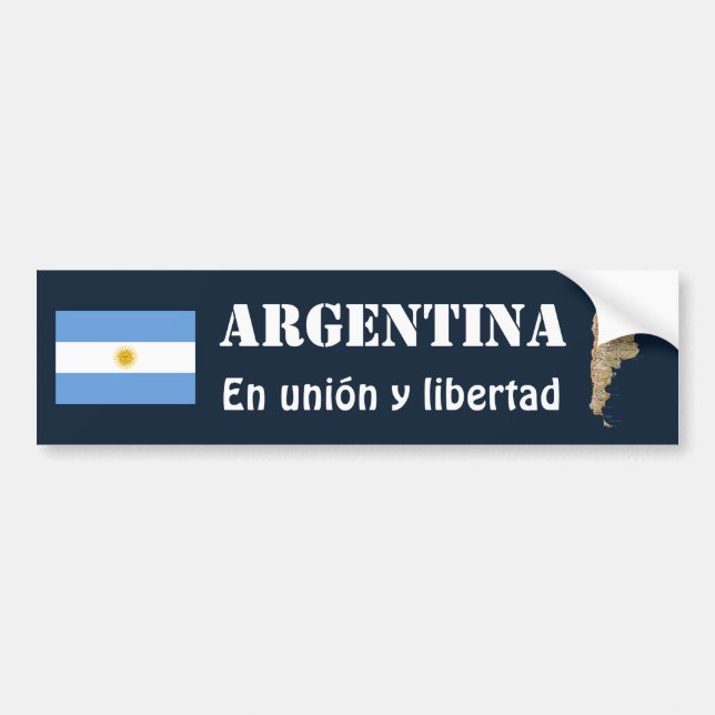 Argentina Flag + Map Bumper Sticker (Front)