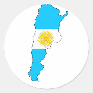 Argentina flag map classic round sticker