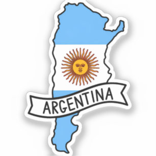 Argentina Flag Map Patriotic Argentine Pride World
