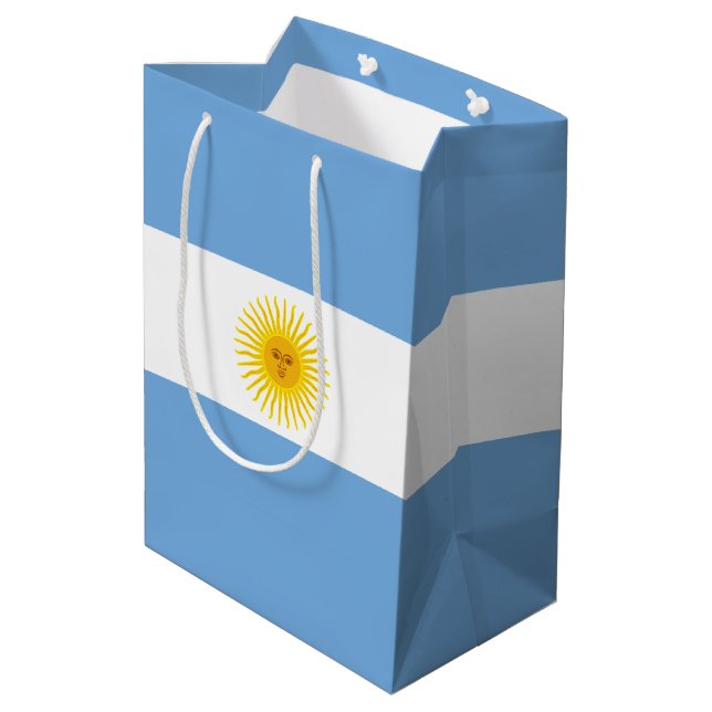 Argentina Flag Medium Gift Bag (Back Angled)