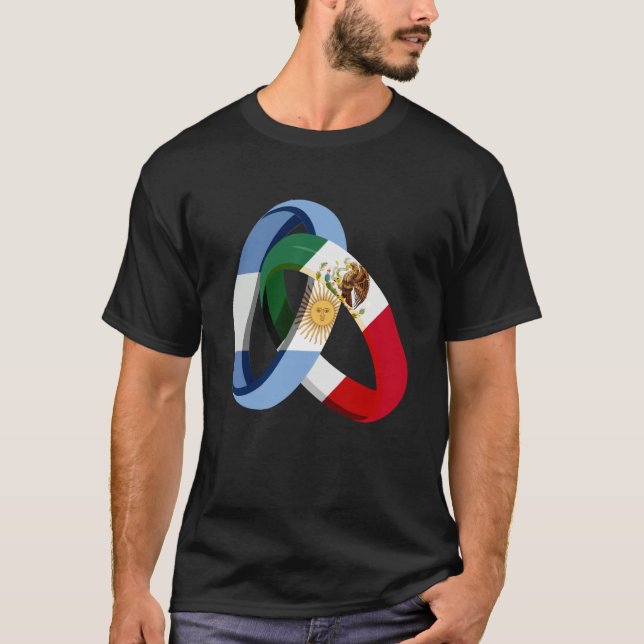 Argentina Flag Mexico Grown Ring Marriage Wedding T-Shirt (Front)
