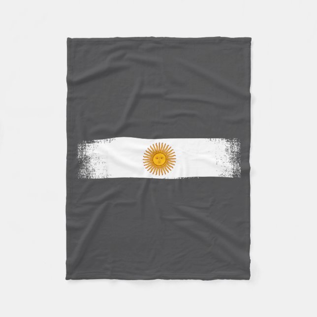 Argentina Flag National Pride Graphic Srts Fans Su Fleece Blanket (Front)