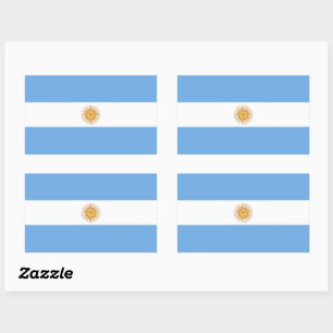 Argentina Flag Patriotic Rectangular Sticker Desig