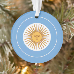 Argentina Flag Roundel, Round Argentine Flag Ornament