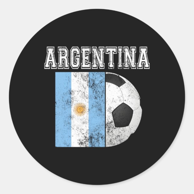 Argentina Flag Soccer Futbol Football Classic Round Sticker (Front)
