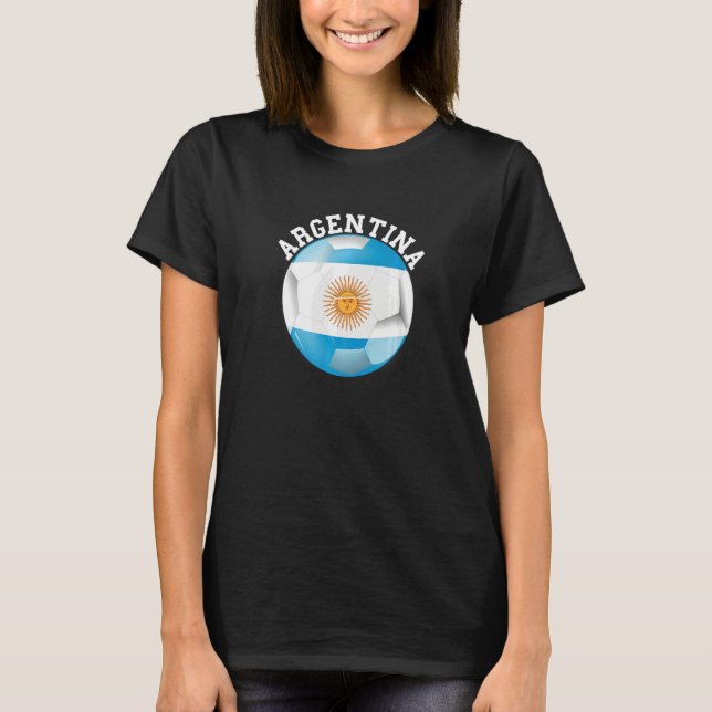 Argentina Flag Soccer Game Ball Pride Argentinian  T-Shirt (Front)