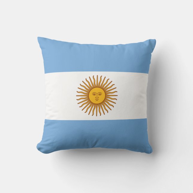 Argentina Flag Throw Pillow (Front)