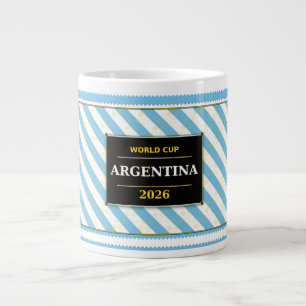 Argentina Football Fan Flag Colours Stripe Pattern Large Coffee Mug