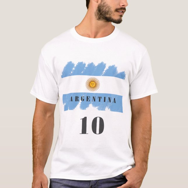 Argentina football number 10 jersey personalize T-Shirt (Front)
