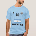Argentina Football Soccer National Team T-Shirt<br><div class="desc">Support your favourite team(s) by wearing this unique design showing the country's flag and number on the front.. or choose you favourite player number on the back...
Good quality at a very affordable price!
football, soccer, Qatar, Qatari, world, qatar football, jersey, team, national, sports, champion, america</div>