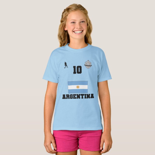 Argentina Football Soccer Team Kids T-Shirt (Front Full)