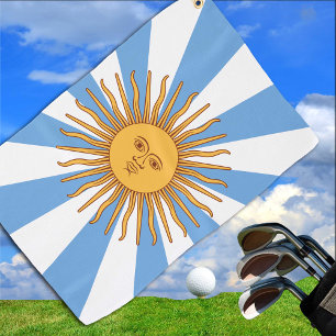 Argentina Golden Sun, Sol de Mayo / Blue Golf Towel