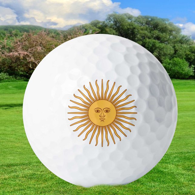 Argentina Golden Sun, Sol de Mayo Golf Balls (Creator Uploaded)