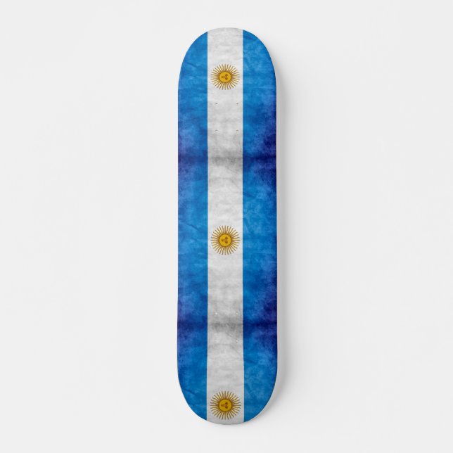 Argentina Grunge Flag Custom Pro Long Board Skateboard (Front)