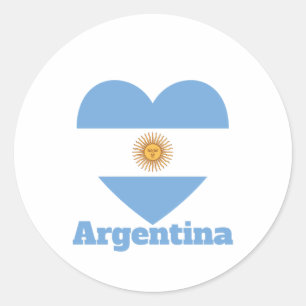 Argentina Heart Flag  Classic Round Sticker