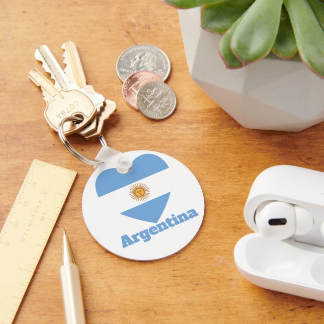 Argentina Heart Flag  Key Ring (Desk)
