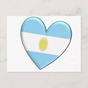 Argentina Heart Flag Postcard