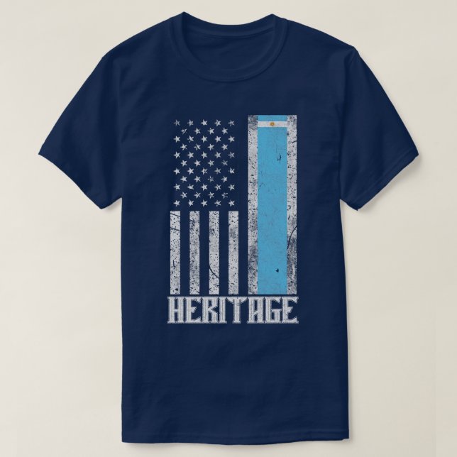 Argentina Hispanic Heritage distressed flag T-Shirt (Design Front)