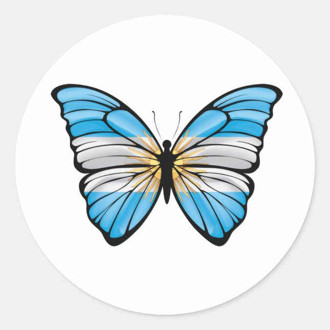 Argentina Hypolimnas Butterfly Classic Round Sticker (Front)