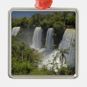 Argentina, Iguacu Falls in sun. Metal Tree Decoration