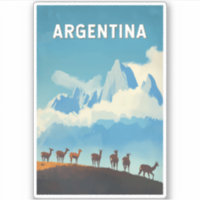 Argentina Illustration Travel Art Vintage