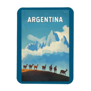 Argentina Illustration Travel Art Vintage Magnet