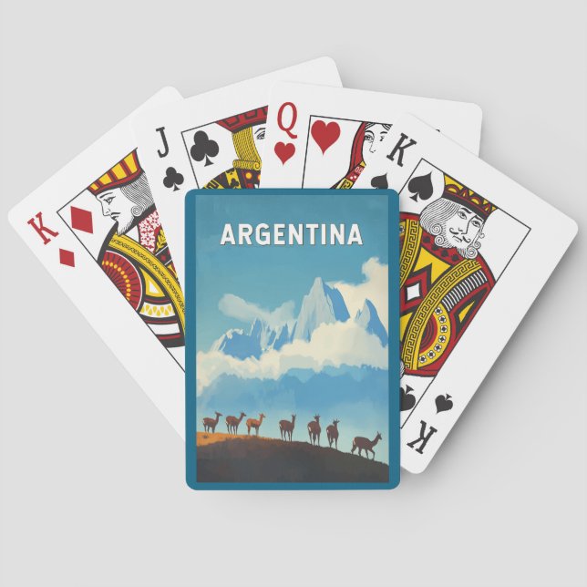 Argentina Illustration Travel Art Vintage Playing Cards (Back)